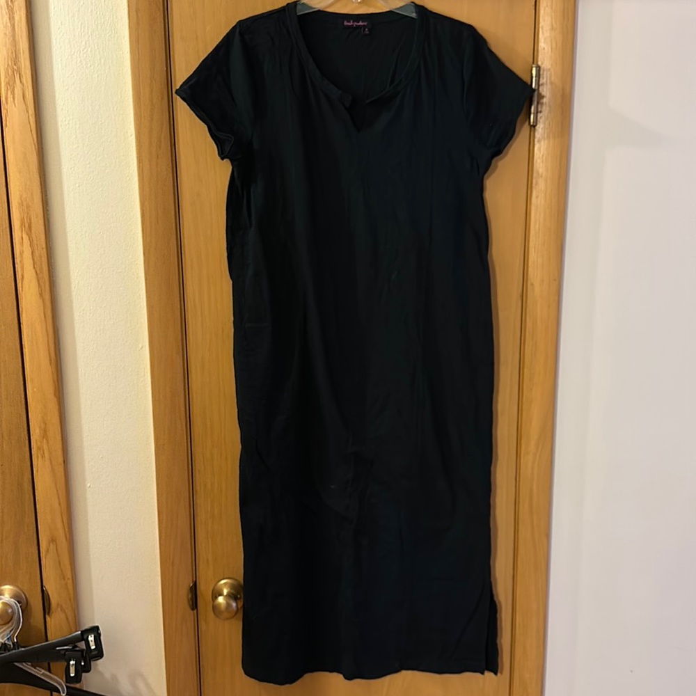 Fresh Produce Women’s Maxi Length Long T-Shirt Dress Black Size Medium
